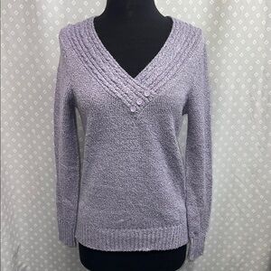 Lavender V-Neck Women's Sweater